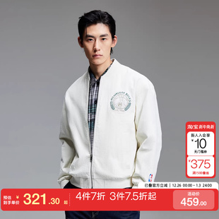 tq区绫致杰克琼斯25夏NBA联名雄鹿队字母棒球领夹克外套