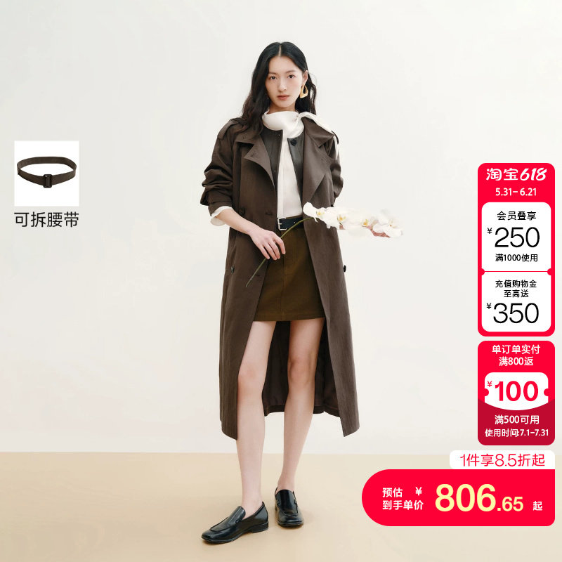 绫致Vero Moda风衣2026春季新款翻领肩章通勤外套简约慵懒
