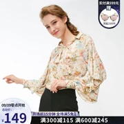 绫 致 | Vero Moda mùa thu mới mở tay áo cánh sen in áo voan nữ | 318451511 - Áo sơ mi chiffon ren