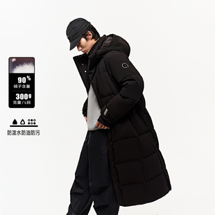 t区绫致杰克琼斯春男灰鹅绒保暖长款反光磁吸连帽羽绒服