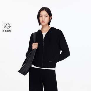 简约通勤百搭 25秋拉链纯色显瘦连帽开衫 绫致Vero Moda针织衫