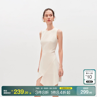o區綾致ONLY2025春夏新通勤圓領無袖 不規則背心短裙連衣裙女時尚