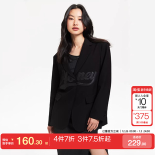 tq区绫致Vero 外套女25春夏宽松翻领两粒扣字母 Moda西装