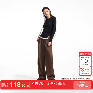 型长裤 女秋冬通勤中腰LOOSE版 潮流 Moda休闲裤 tq区绫致Vero