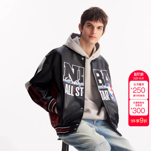 夹克外套精致刺绣潮流时尚 杰克琼斯男春季 NBA联名款 绫致