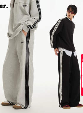 绫致MLMR秋冬舒适宽松字母刺绣复古简约时尚卫裤休闲裤长裤裤男女