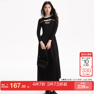 tq区绫致Vero 长裙女 Moda连衣裙25春夏休闲舒适高街长袖