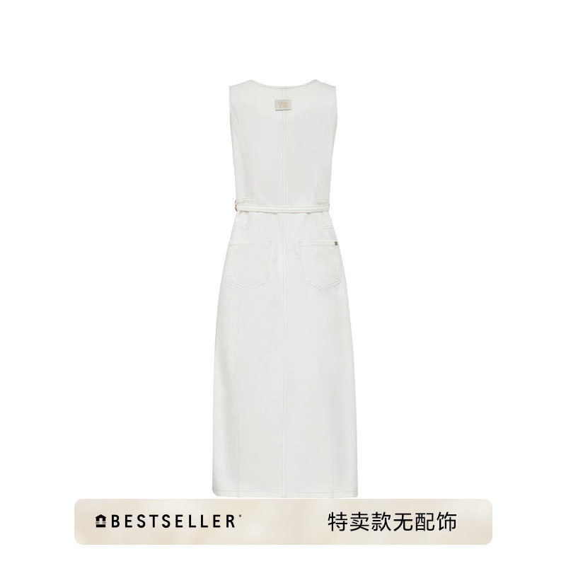 [特卖无配饰]绫致ONLY新款慵懒随性宽松显瘦U型领牛仔连衣裙女