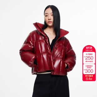 羽绒服女 机能感防风立领亮面短款 绫致ONLY冬季 新款