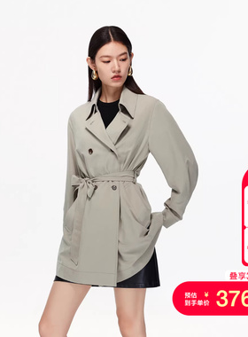 vq区绫致Vero Moda风衣2025秋冬新款翻领同色系带外套休闲百搭