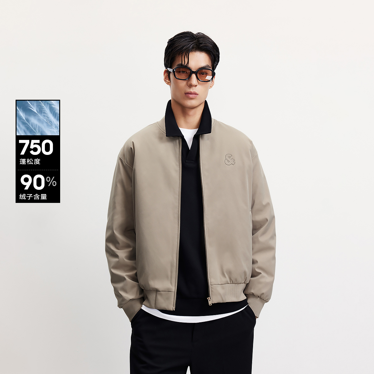 kq区绫致杰克琼斯男羽绒服保暖外套弹性面料宽松版型休闲男上衣