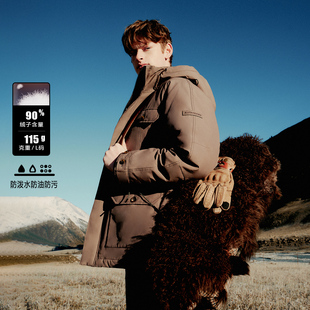 jq区绫致杰克琼斯冬仿羊羔绒内里略宽松休闲抽绳连帽立领羽绒服男