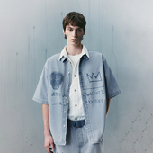 绫致杰克琼斯男装 衬衫 夏季 BSQ联名潮流百搭宽松翻领牛仔短袖