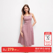 绫致ONLY25夏季 新复古显瘦收腰中长款 牛仔吊带连衣裙女潮