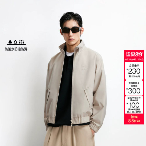 t区绫致杰克琼斯男秋冬百搭日常双开合立领夹克外套