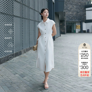 绫致ONLY夏季新款简约百搭无袖中长裙衬衫裙连衣裙女