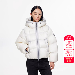 羽绒服女 90白鸭绒连帽立领抽绳短款 绫致ONLY冬季 新款