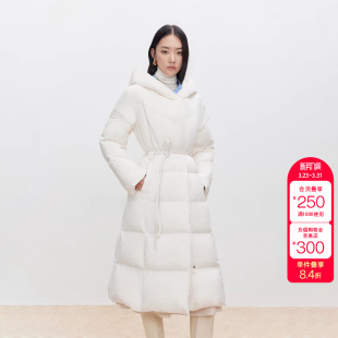 羽绒服女 90白鸭绒纯色连帽宽松长款 绫致ONLY冬季 新款