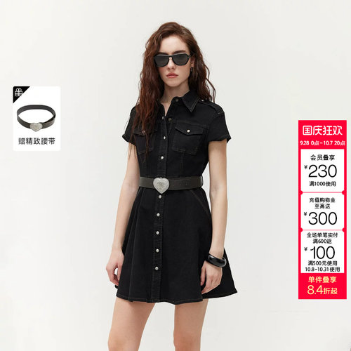 绫致ONLY2026秋冬新款复古连衣裙立体收腰短裙牛仔裙子女 - 封面