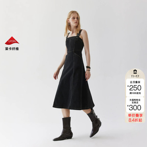 绫致ONLY秋冬新款慵懒随性可调节宽肩带牛仔裙连衣裙女