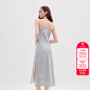 绫致ONLY2026夏季 优雅花卉印花荡领吊带长裙连衣裙女 新款