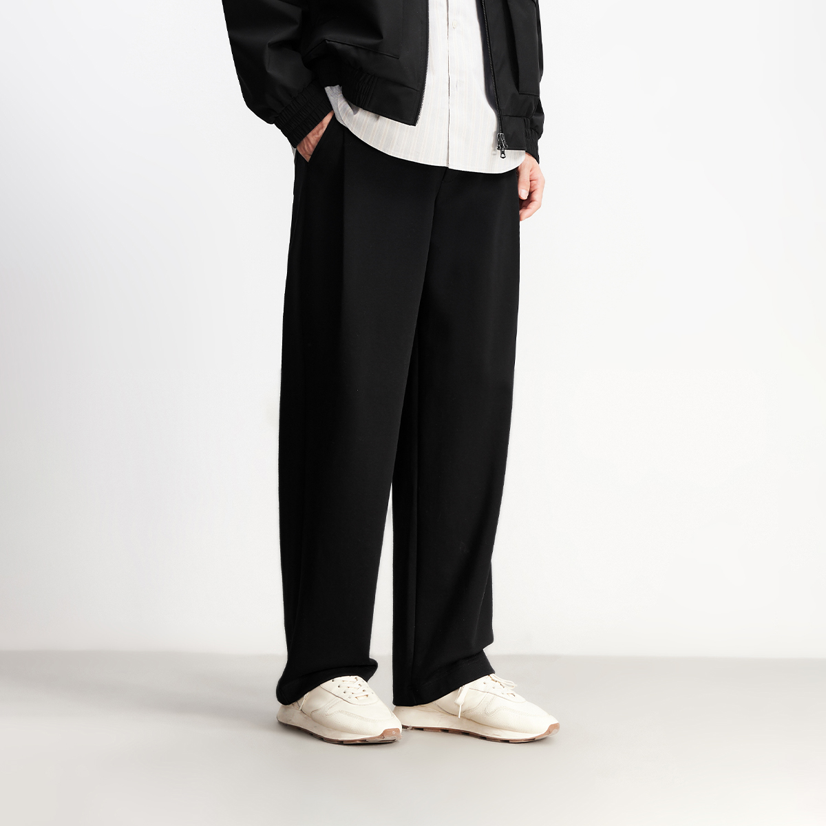 绫致杰克琼斯2026春季新款男装卫裤松紧腰头长裤纯色舒适百搭裤子