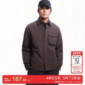 t区绫致杰克琼斯秋冬翻领上衣宽松按扣长袖 百搭舒适衬衫 外套男