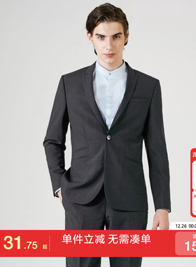 [专区到手1折起]绫致SELECTED思莱德男士羊毛格纹正装修身西装潮
