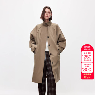 挺括立领风衣外套女 休闲松弛中长款 绫致ONLY2026春季 新款