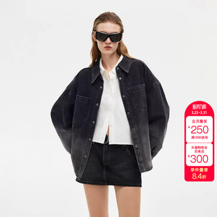 牛仔衬衫 宽松单排扣翻领落肩长袖 女 新款 绫致ONLY夏季