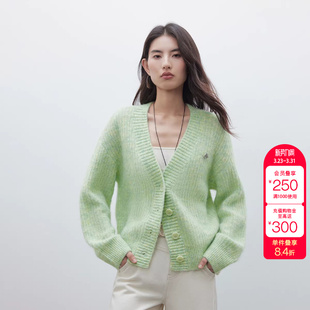 女 针织衫 绫致ONLY新款 软糯松弛落肩宽松纽扣开衫