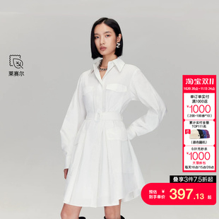 v区绫致Vero Moda连衣裙秋冬新款含莱赛尔棉不规则底摆中裙