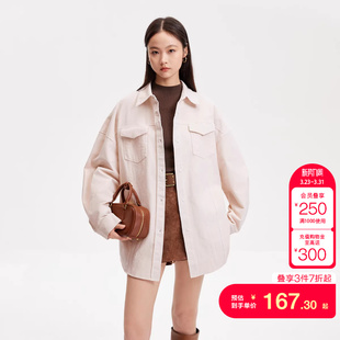 复古时尚 女秋冬新设计感翻领宽松衬衫 潮 Moda衬衫 tq区绫致Vero