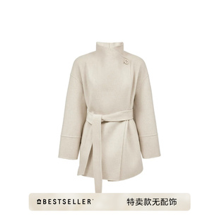[特卖无配饰]绫致ONLY秋冬新款双面呢宽松翻领毛呢大衣女