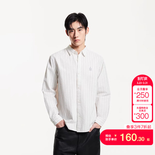 tq区绫致杰克琼斯春基础百搭舒适质感泡泡纱略宽松翻领长袖 男 衬衫