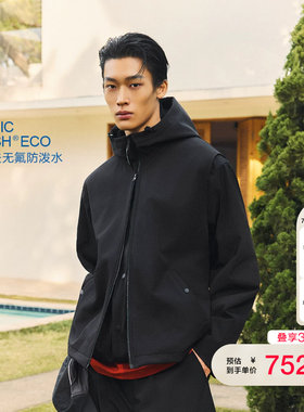 vj区绫致杰克琼斯男装春季棉衣棉服可拆卸两件套潮上衣宽松连帽