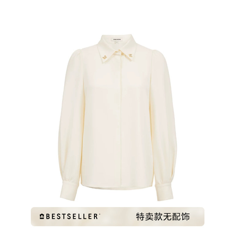 [特卖无配饰]Vero Moda衬衫女新款翻领纯色单排扣上衣