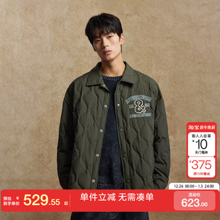 绫致杰克琼斯男生25秋冬羽绒服翻领简约日常外套美式 百搭上衣