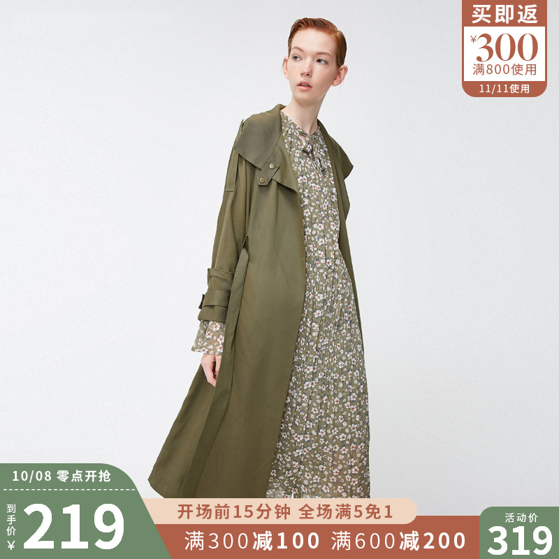 绫致Vero Moda秋季新款气质落肩显瘦中长款风衣外套女318321544满300元可用100元优惠券