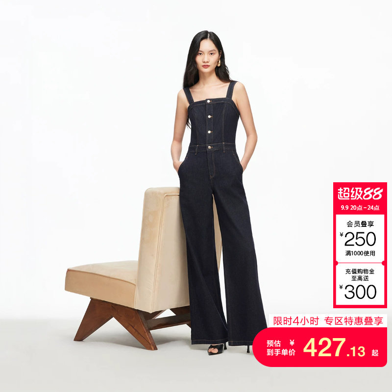 绫致Vero Moda牛仔裤女2026春季新款宽背带连体裤休闲时髦图片