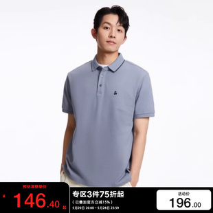 SHIRTT恤 j区绫致杰克琼斯春夏撞色罗纹翻领立体刺绣短袖 POLO