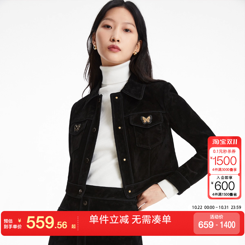 短款绫致分袖直筒衣女VeroModa