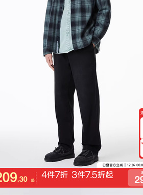 tq区绫致杰克琼斯春夏男黑色裤子宽松纯色松紧腰头休闲裤长裤时尚