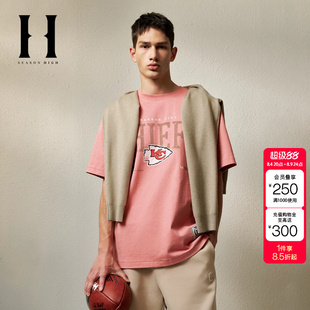 绫致夏NFL联名宽松版型舒适堪萨斯城酋长队短袖T恤男装