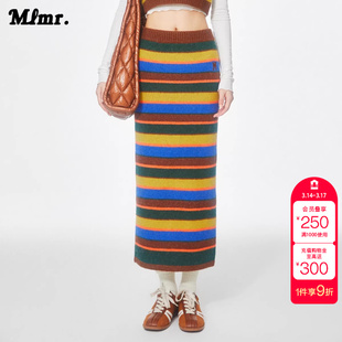 绫致MLMR装多巴胺穿搭针织长裙半身裙