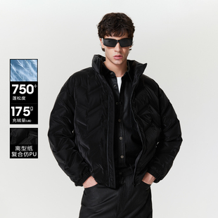 绫致杰克琼斯男生秋冬百搭立领羽绒服2025年经典长袖黑色上衣