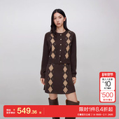 英伦格纹针织两件套短裙套装 绫致ONLY2025秋季 新款 连衣裙女