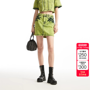 tq区绫致Vero Moda牛仔套装女秋冬翻领水洗短裙夹克外套潮