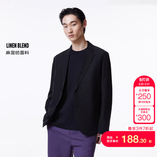 tq区杰克琼斯春夏略平驳领领型纽扣门襟后中开衩休闲西服