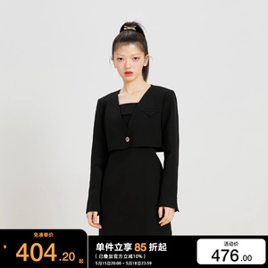 绫致ONLY2023秋冬季新款通勤风西服外套肩带裙套装连衣裙女